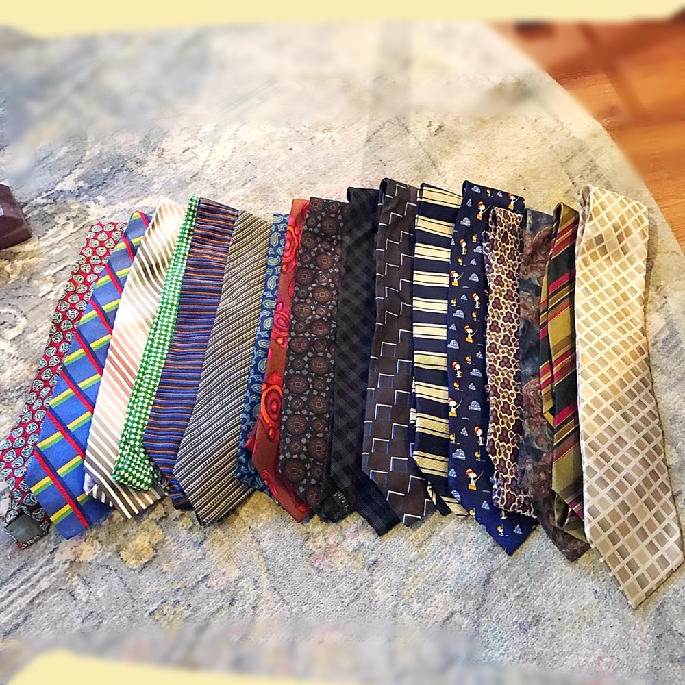 Men’s LOT of 17 designer ties YSL, Dior, Lanvin +
